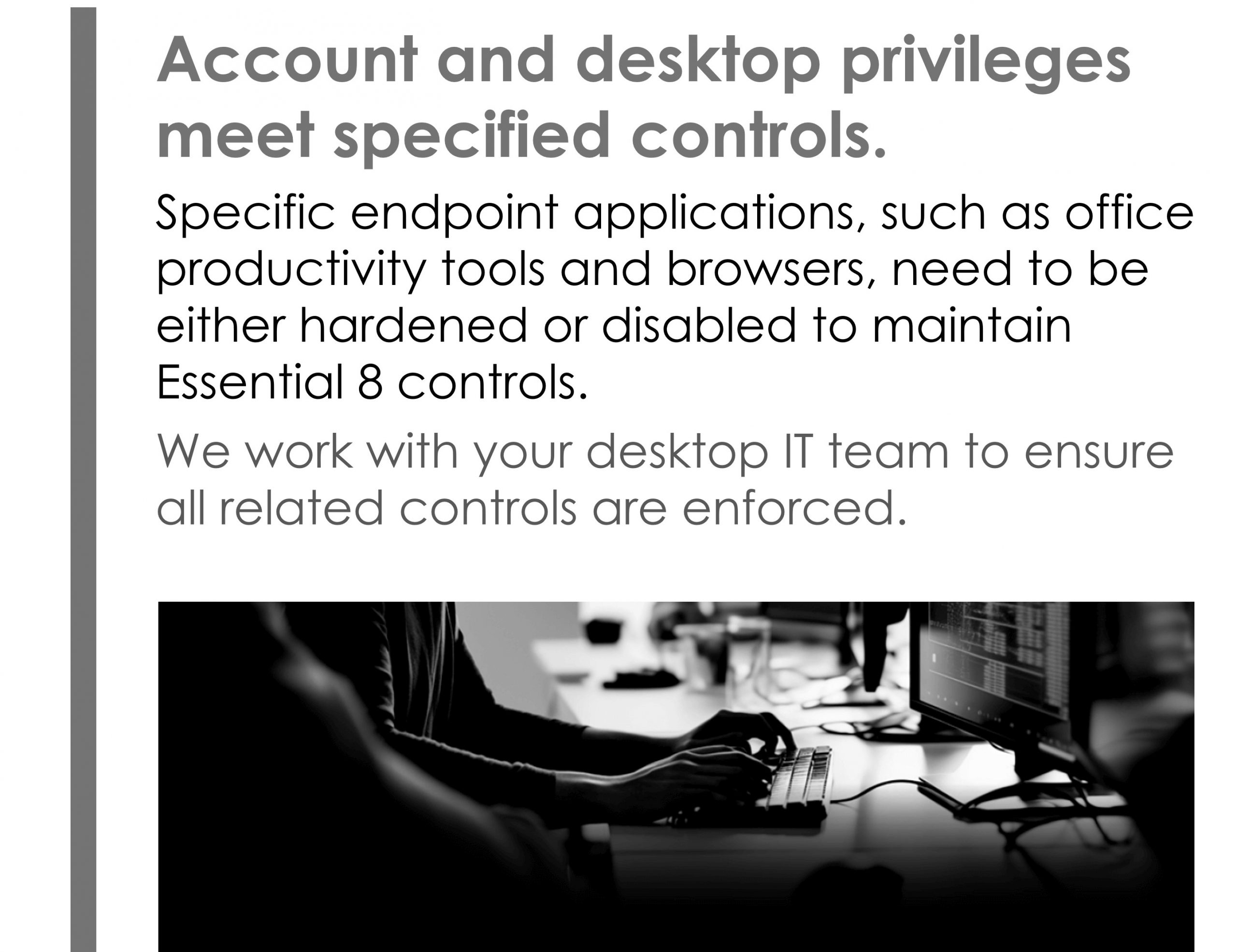 Account and desktop priviledges